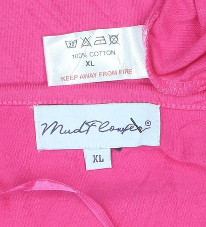Mudd & Water Women’s Pink Studded Cotton T-Shirt XL