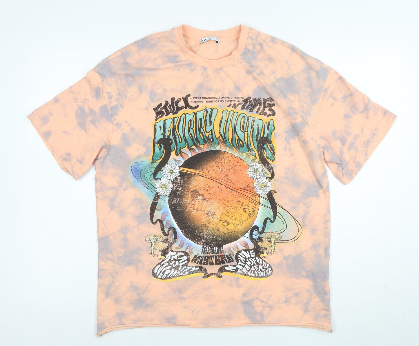 ZARA Women’s Multicoloured Tie Dye Relaxed T-Shirt Size S