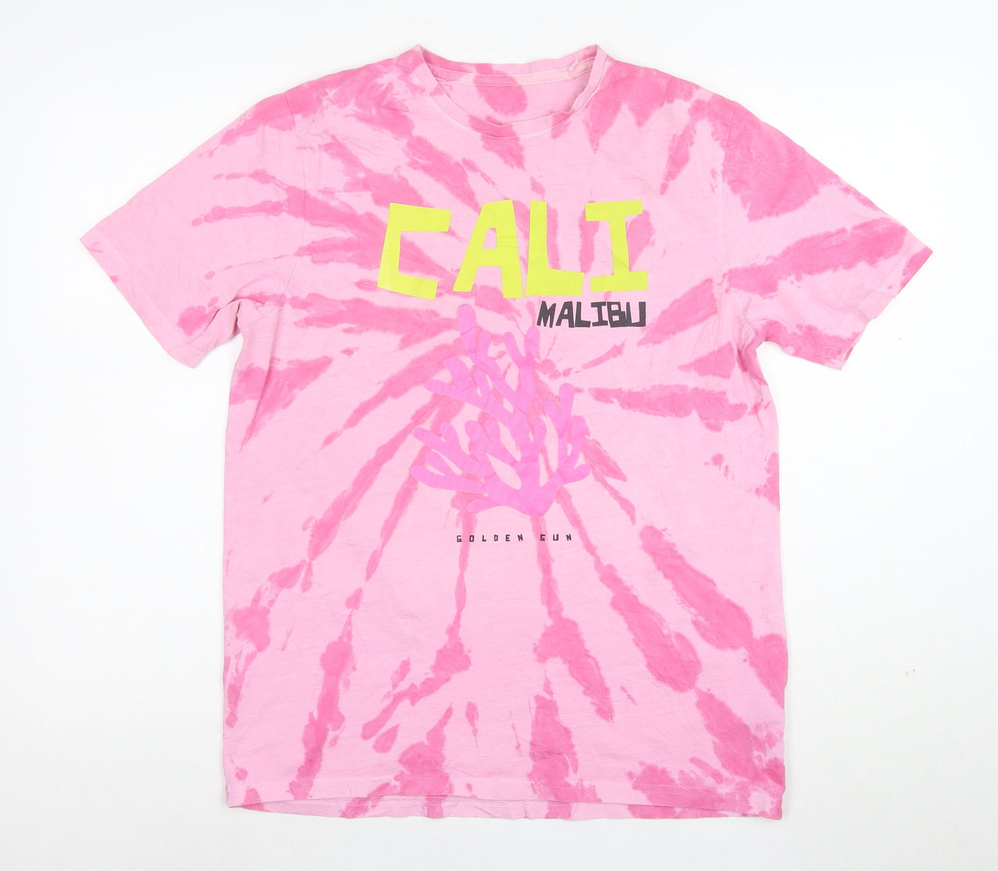 PSYCHIC HEARTS Women's Pink Tie-Dye Cali Malibu Cotton T-Shirt M