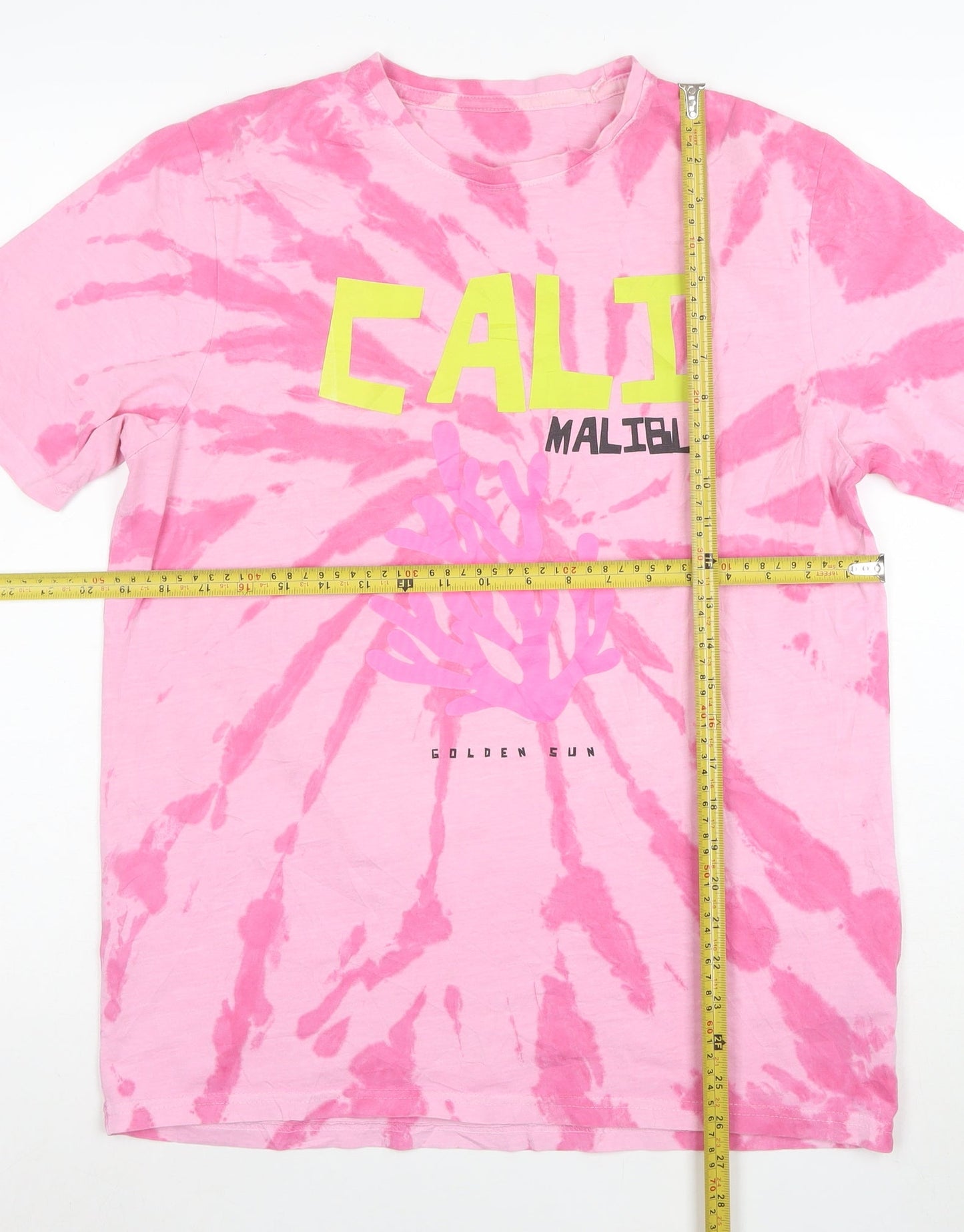PSYCHIC HEARTS Women's Pink Tie-Dye Cali Malibu Cotton T-Shirt M
