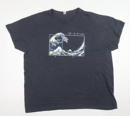 Pampling Unisex Adults Blue Art Graphic 3XL Cotton T-Shirt