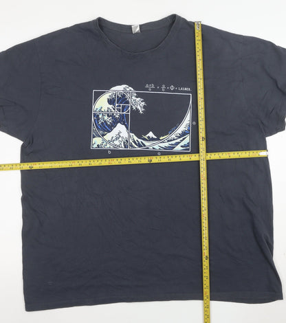 Pampling Unisex Adults Blue Art Graphic 3XL Cotton T-Shirt