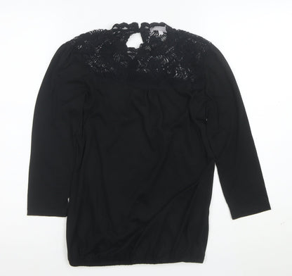 Red Herring Women’s Black Lace High Neck Blouse Size 8