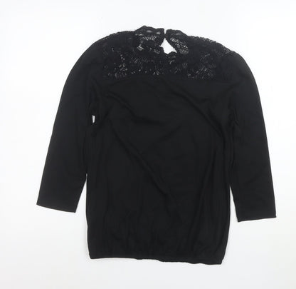 Red Herring Women’s Black Lace High Neck Blouse Size 8
