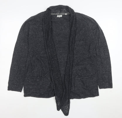 Fat Face Women's Grey Cotton Open Knit Cardigan Size 12