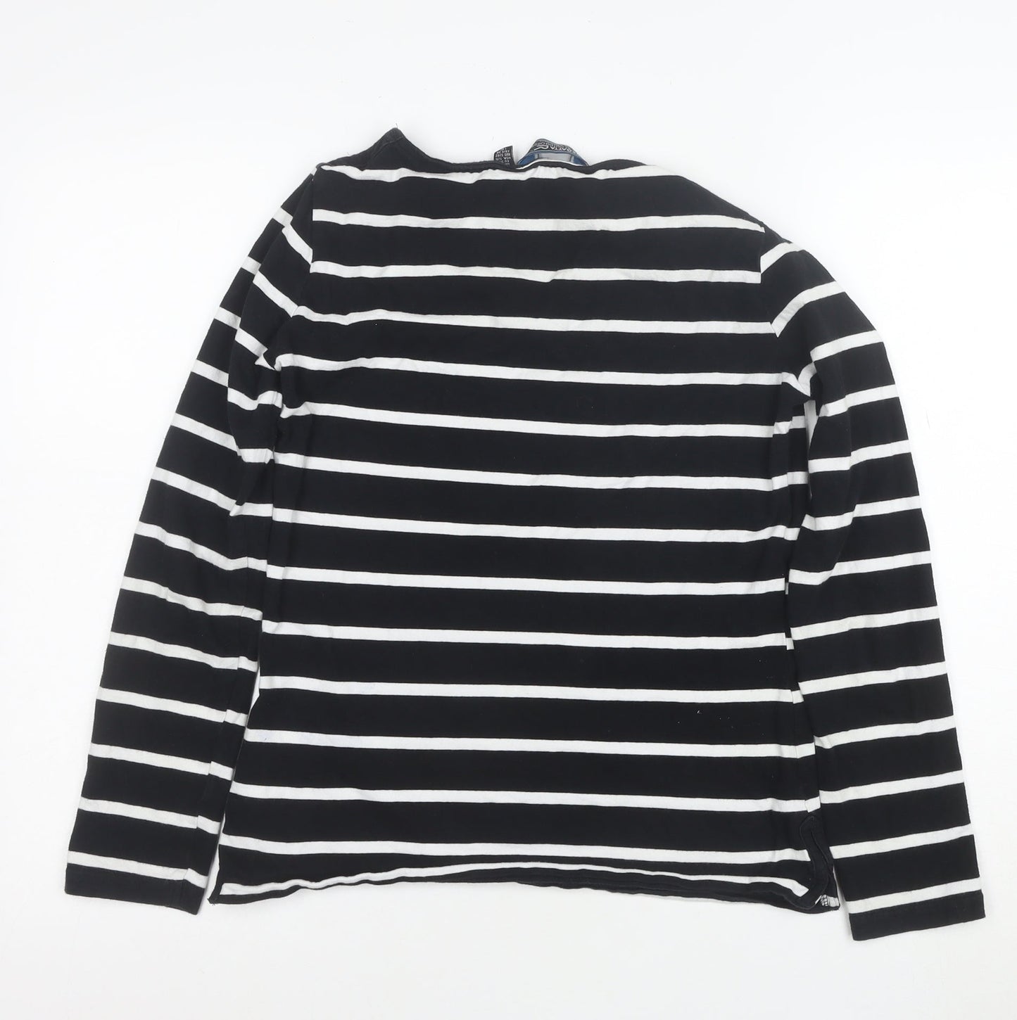 Regatta Women Black White Striped Cotton Long Sleeve T-Shirt Size 12