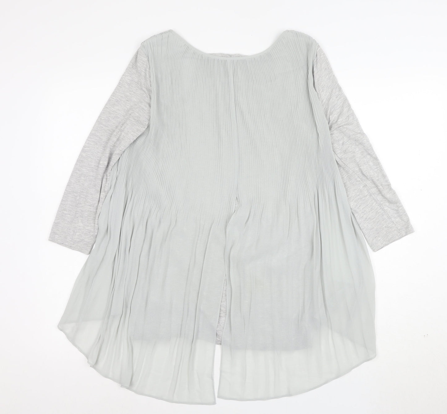 Phase Eight Women’s Grey Pleated Long Sleeve Tunic Blouse Size 10