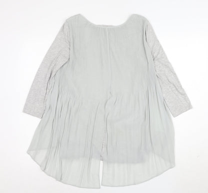 Phase Eight Women’s Grey Pleated Long Sleeve Tunic Blouse Size 10