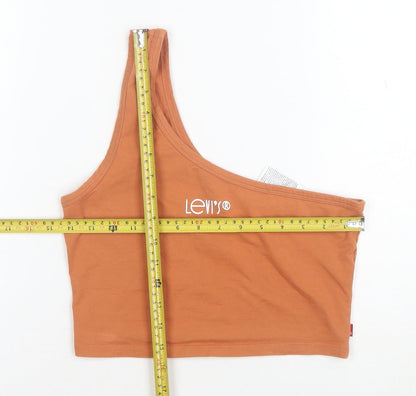 Levi's Womens Orange One Shoulder Cropped Tank Top XS