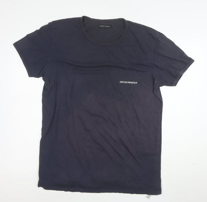 Emporio Armani Men's Blue XL Crew Neck Stretch Cotton T-Shirt