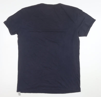 Emporio Armani Men's Blue XL Crew Neck Stretch Cotton T-Shirt