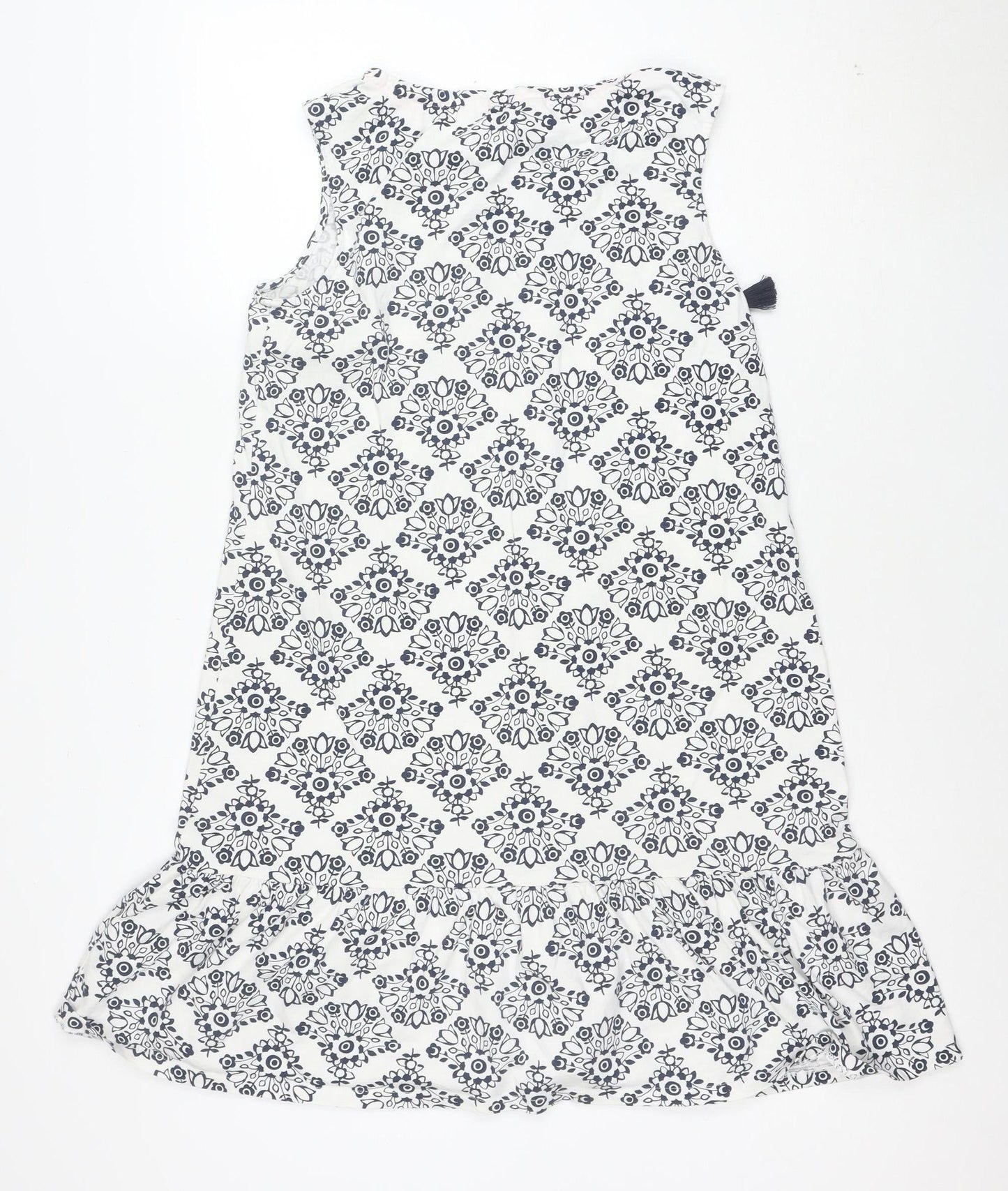 Boden Women’s Blue Geometric Cotton Stretch Shift Dress Size 10