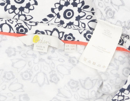 Boden Women’s Blue Geometric Cotton Stretch Shift Dress Size 10