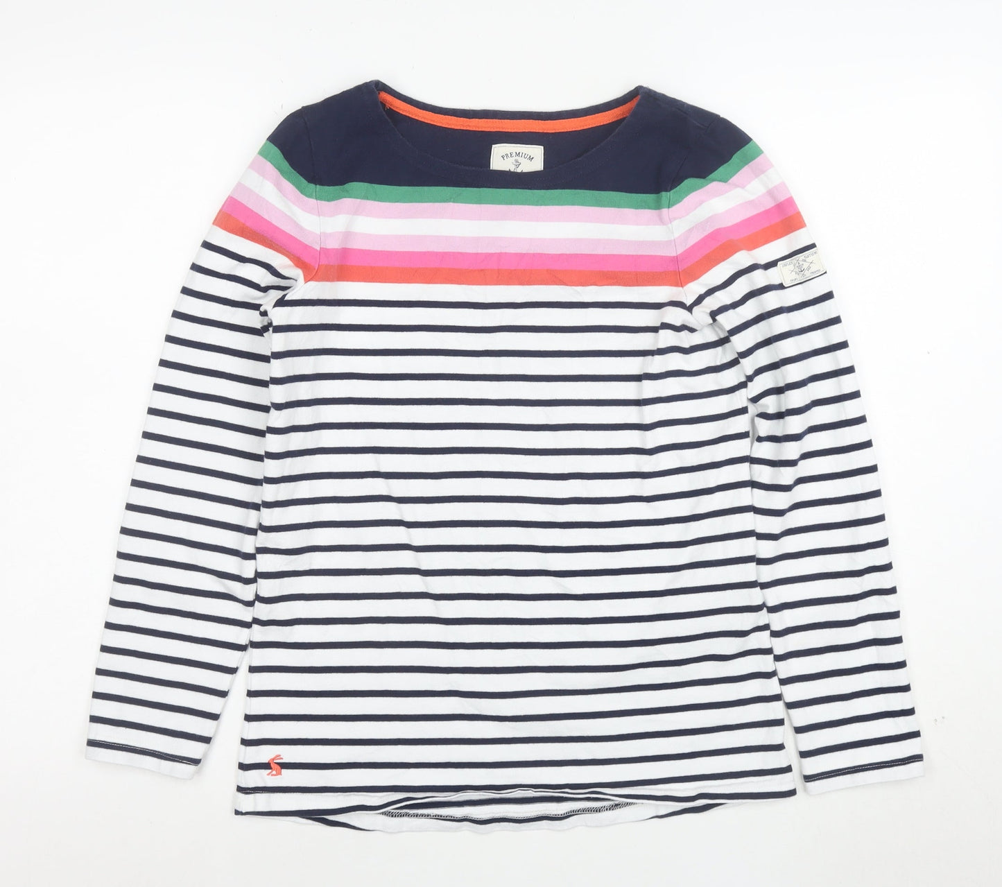 Joules Womens Multicoloured Striped Long Sleeve Cotton T-Shirt Size 12