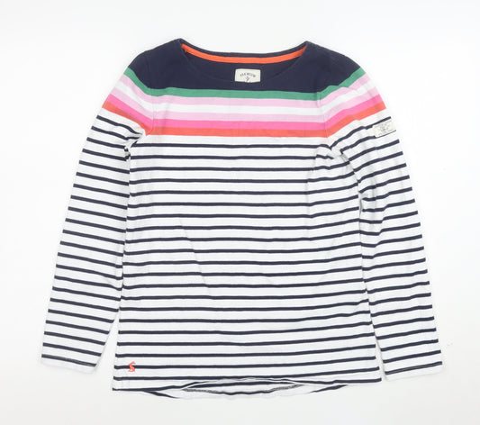 Joules Womens Multicoloured Striped Long Sleeve Cotton T-Shirt Size 12