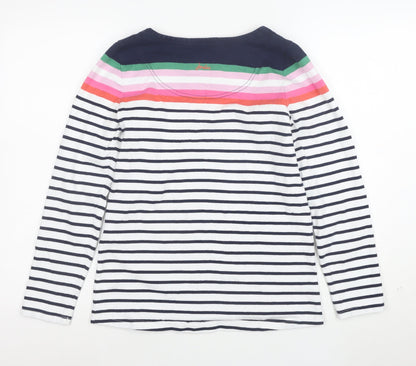 Joules Womens Multicoloured Striped Long Sleeve Cotton T-Shirt Size 12