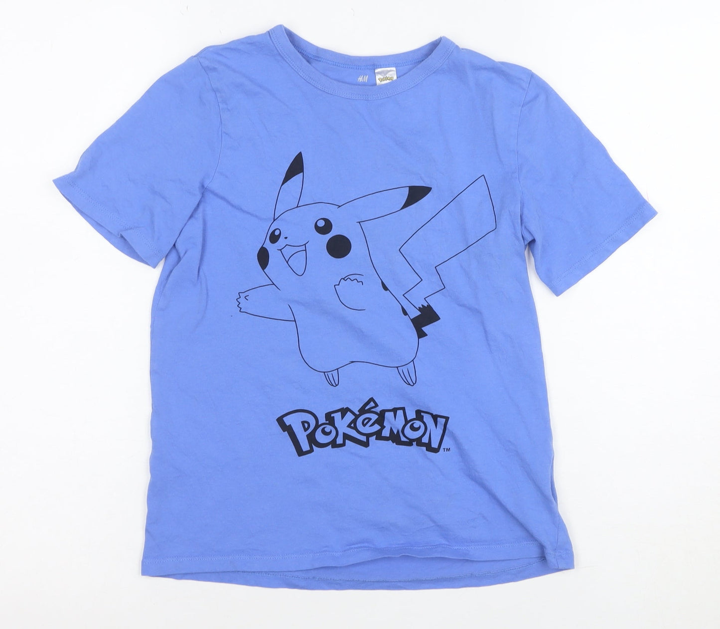 H&M Boys Blue Pokémon Pikachu Graphic Short Sleeve T-Shirt 8-10 Years
