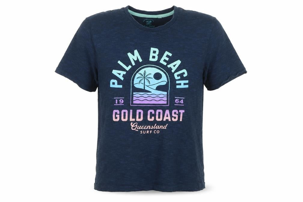 Next Men's Blue Palm Beach Graphic Cotton T-Shirt Size M