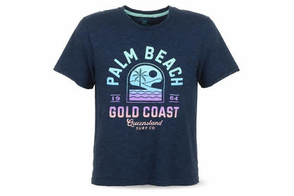 Next Men's Blue Palm Beach Graphic Cotton T-Shirt Size M