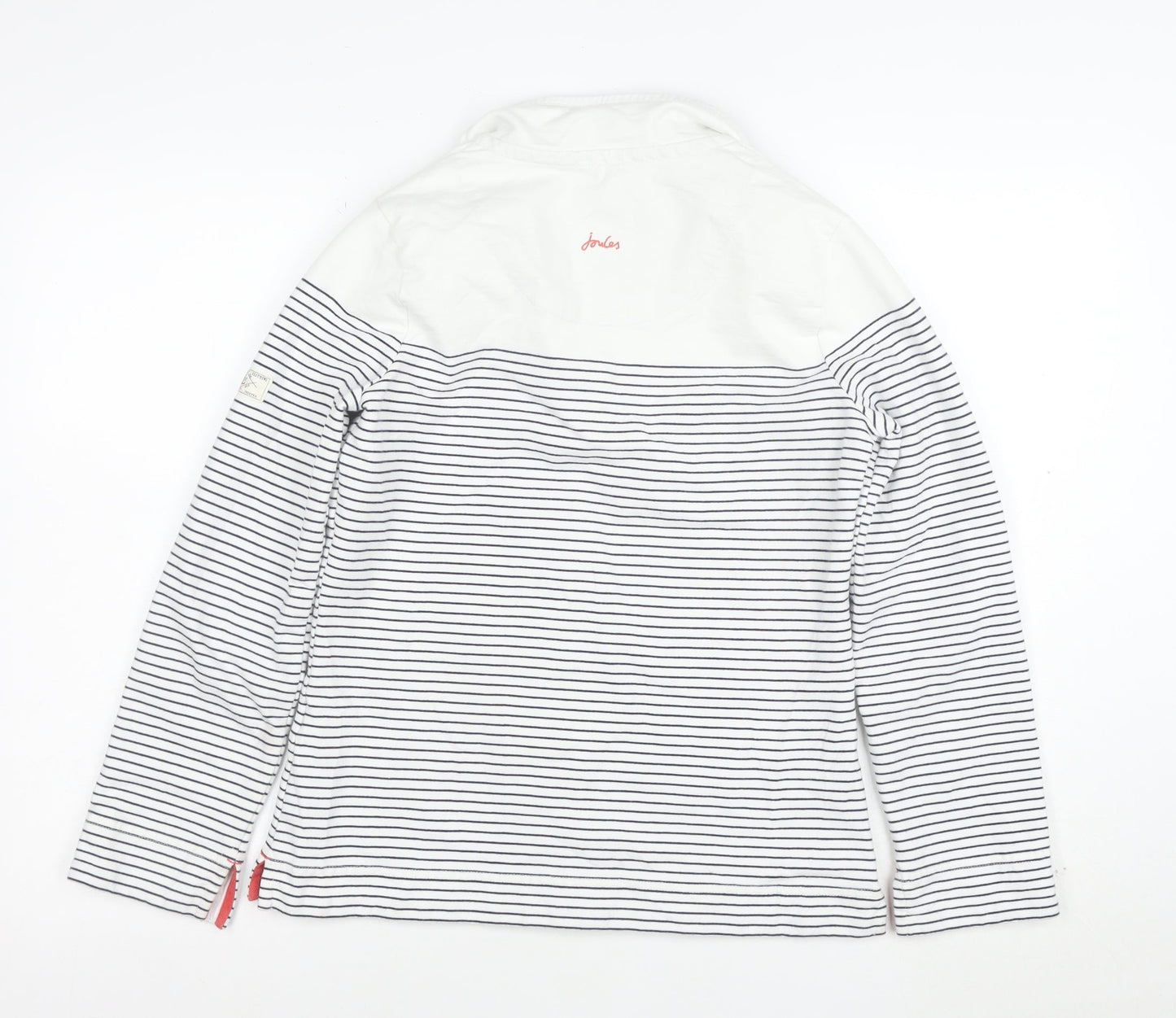 Joules Womens Navy White Striped Henley Sweatshirt Size 8 Cotton