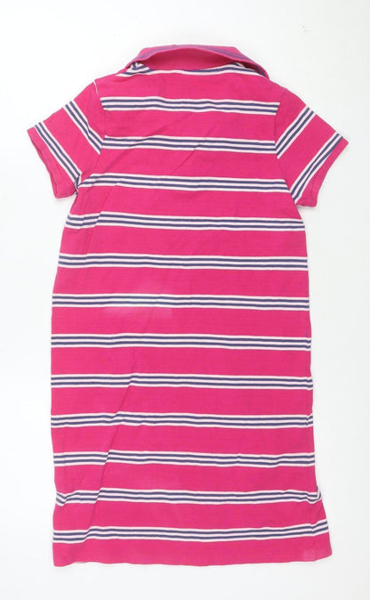 Next Girls Pink Striped Shirt Dress 13 Years Cotton Summer Casual