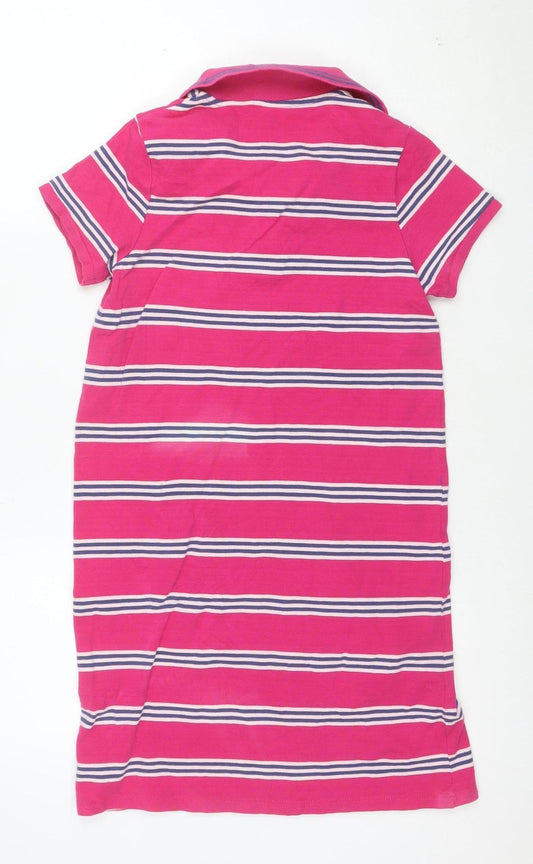 Next Girls Pink Striped Shirt Dress 13 Years Cotton Summer Casual