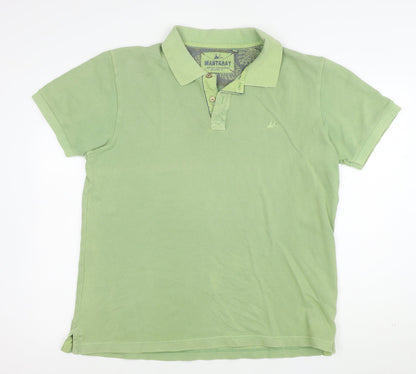 Mantaray Men’s Green Cotton Short Sleeve Polo Shirt Size L