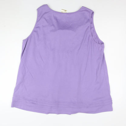 Being Casual Women’s Purple Embroidered Floral Tunic Tank Top Size 24