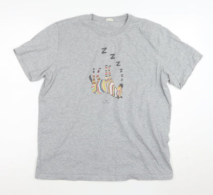 Paul Smith Unisex Grey Zebra Print Cotton T-Shirt Size S