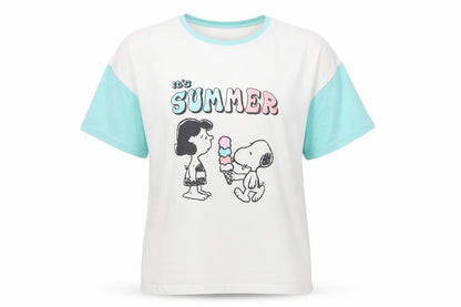 Marks and Spencer Peanuts Girls White Blue 11-12 Years Graphic T-Shirt