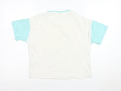 Marks and Spencer Peanuts Girls White Blue 11-12 Years Graphic T-Shirt