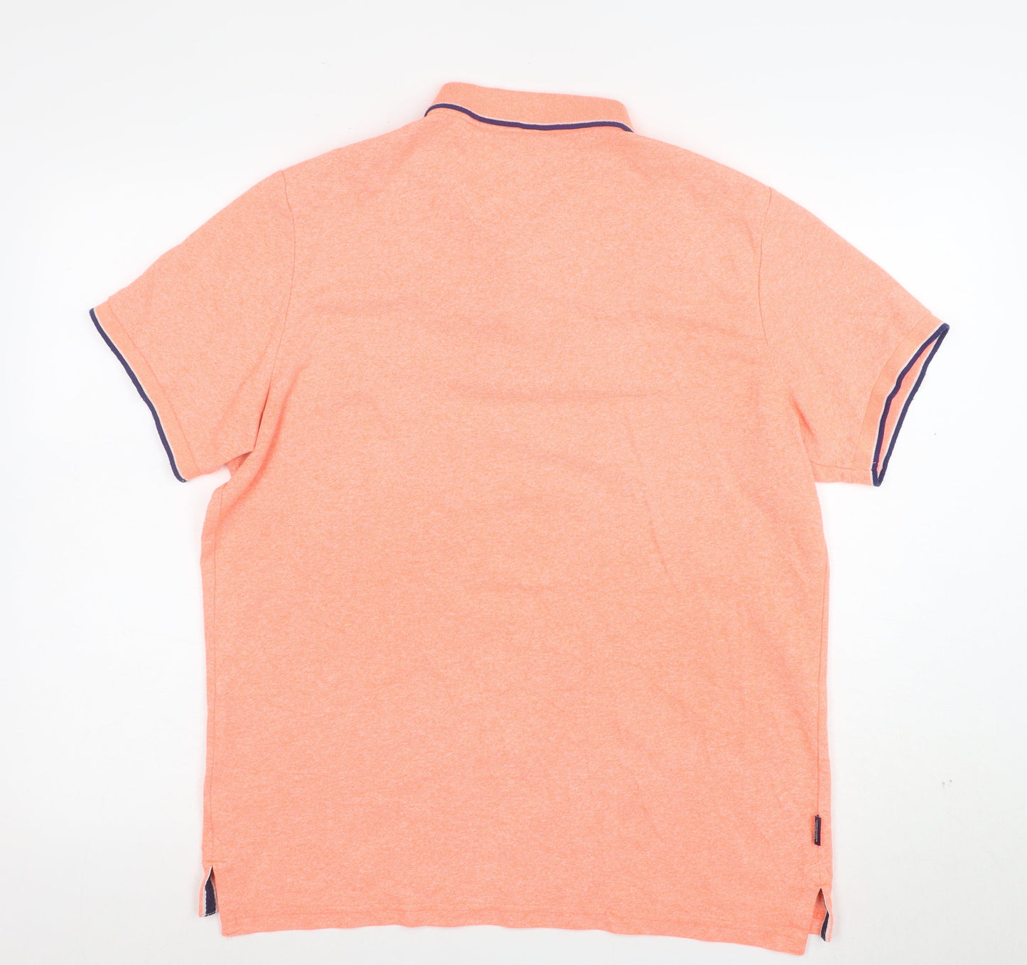 Superdry Mens Orange XL Regular Fit Polo Shirt Cotton Blend