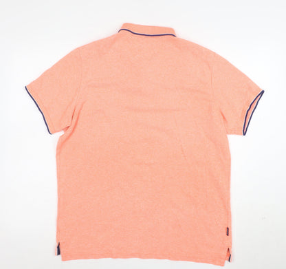 Superdry Mens Orange XL Regular Fit Polo Shirt Cotton Blend