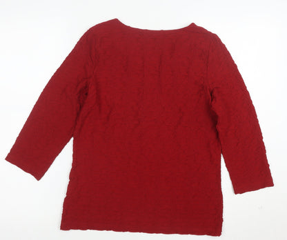 Marks and Spencer Women’s Red 3/4 Sleeve Stretch Blouse Size 10