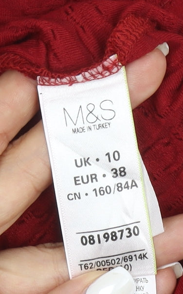 Marks and Spencer Women’s Red 3/4 Sleeve Stretch Blouse Size 10