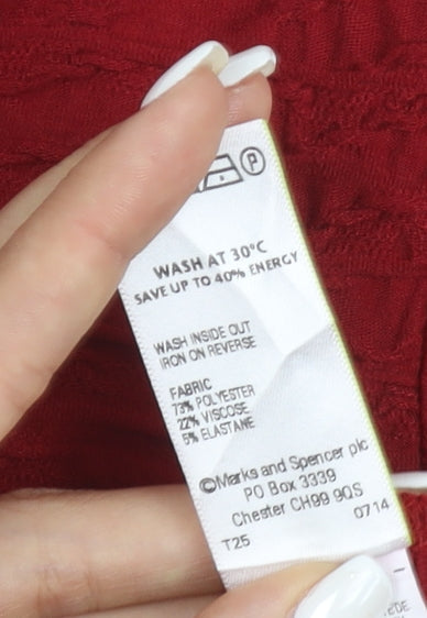 Marks and Spencer Women’s Red 3/4 Sleeve Stretch Blouse Size 10