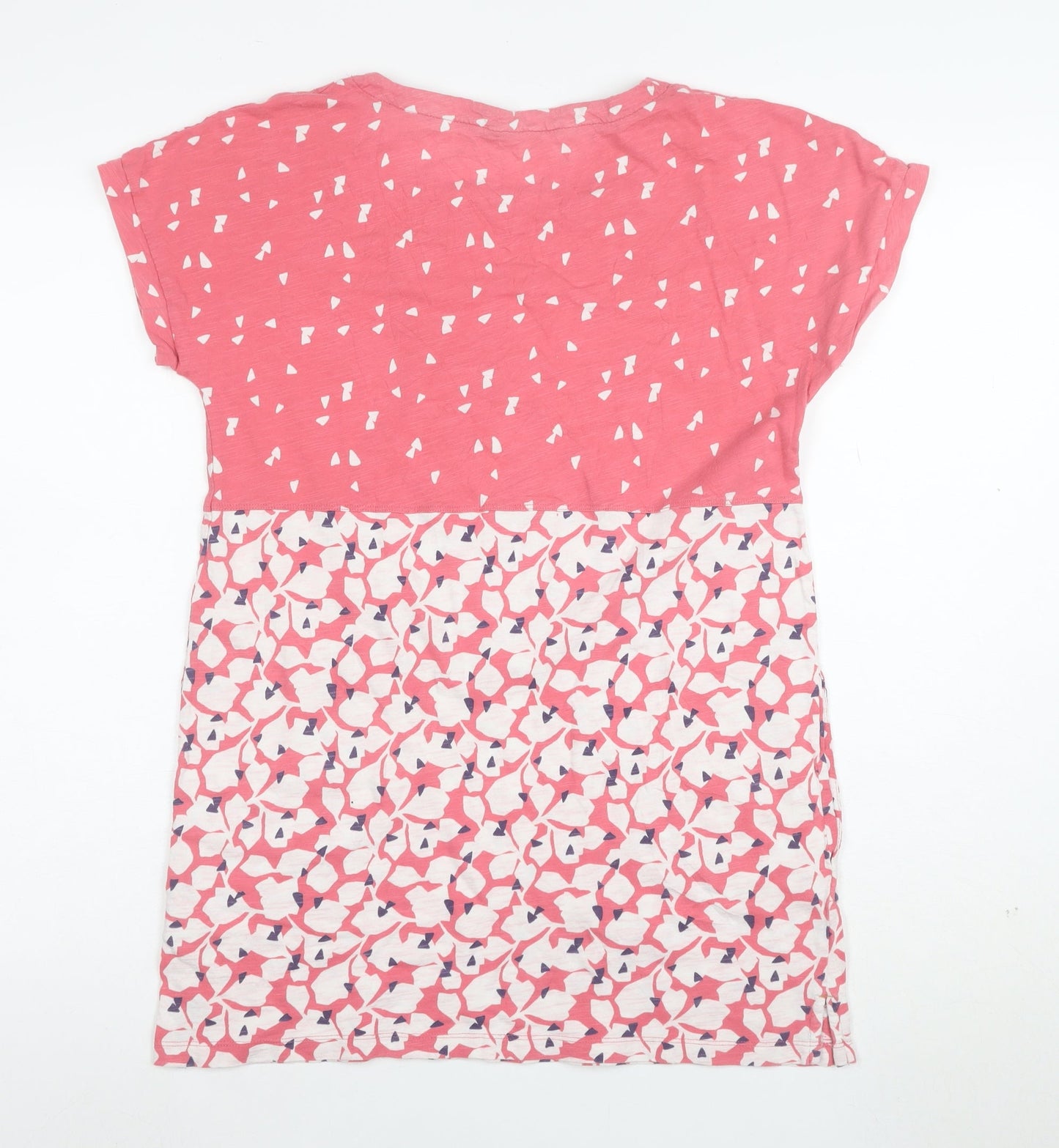 White Stuff Women's Pink Floral Cotton Jersey T-Shirt Size 12
