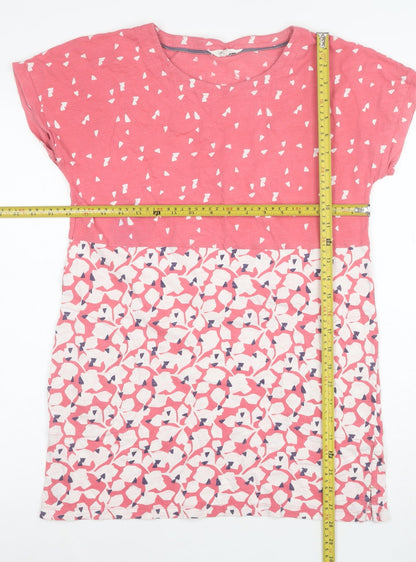 White Stuff Women's Pink Floral Cotton Jersey T-Shirt Size 12