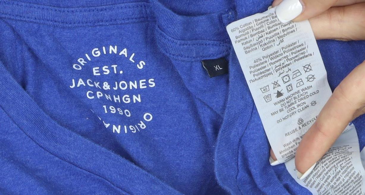 Jack & Jones Originals Blue XL Men's Graphic T-Shirt