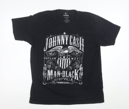 Johnny Cash Men’s Black Graphic Short Sleeve T-Shirt Size M