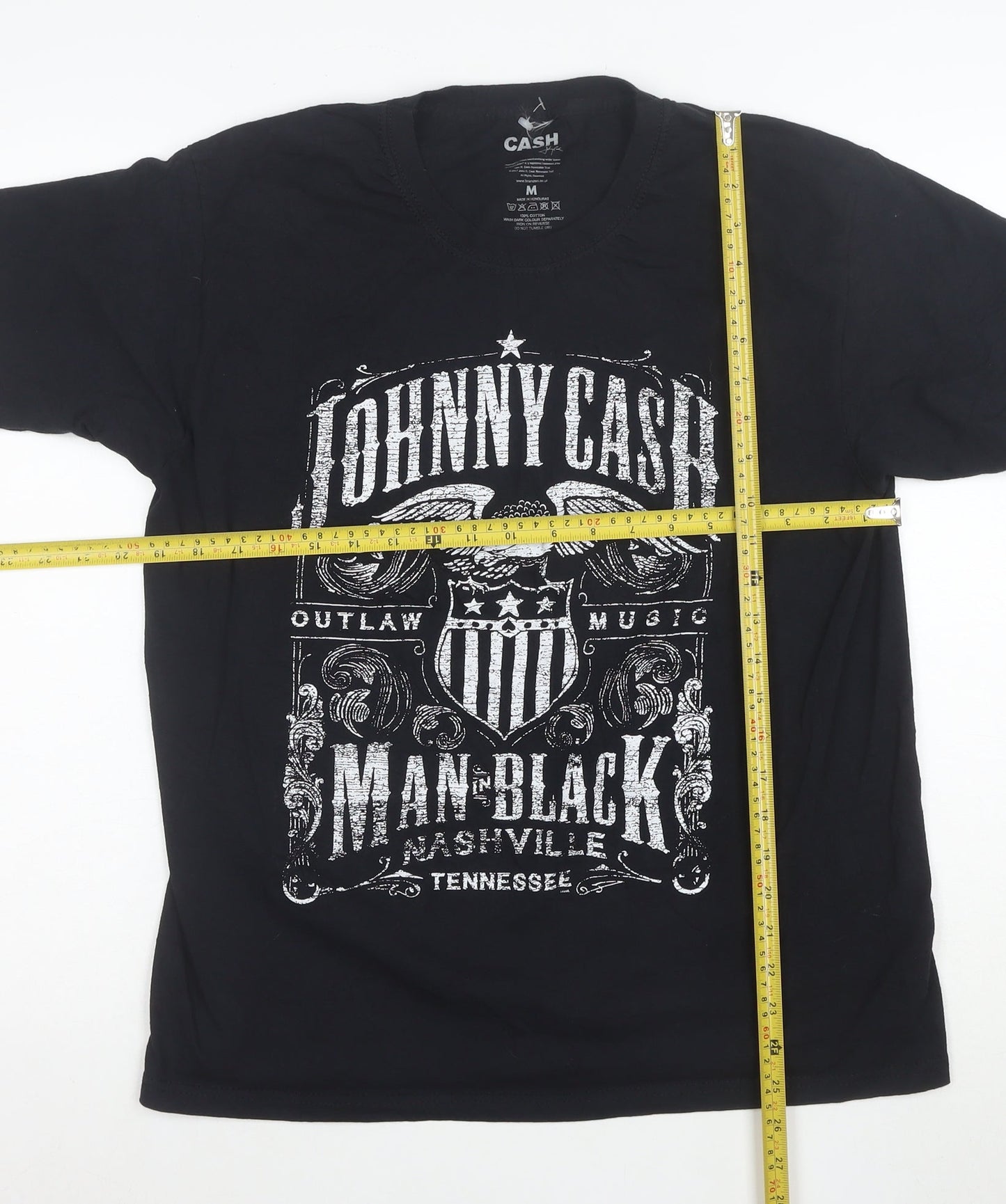 Johnny Cash Men’s Black Graphic Short Sleeve T-Shirt Size M