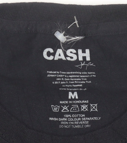Johnny Cash Men’s Black Graphic Short Sleeve T-Shirt Size M