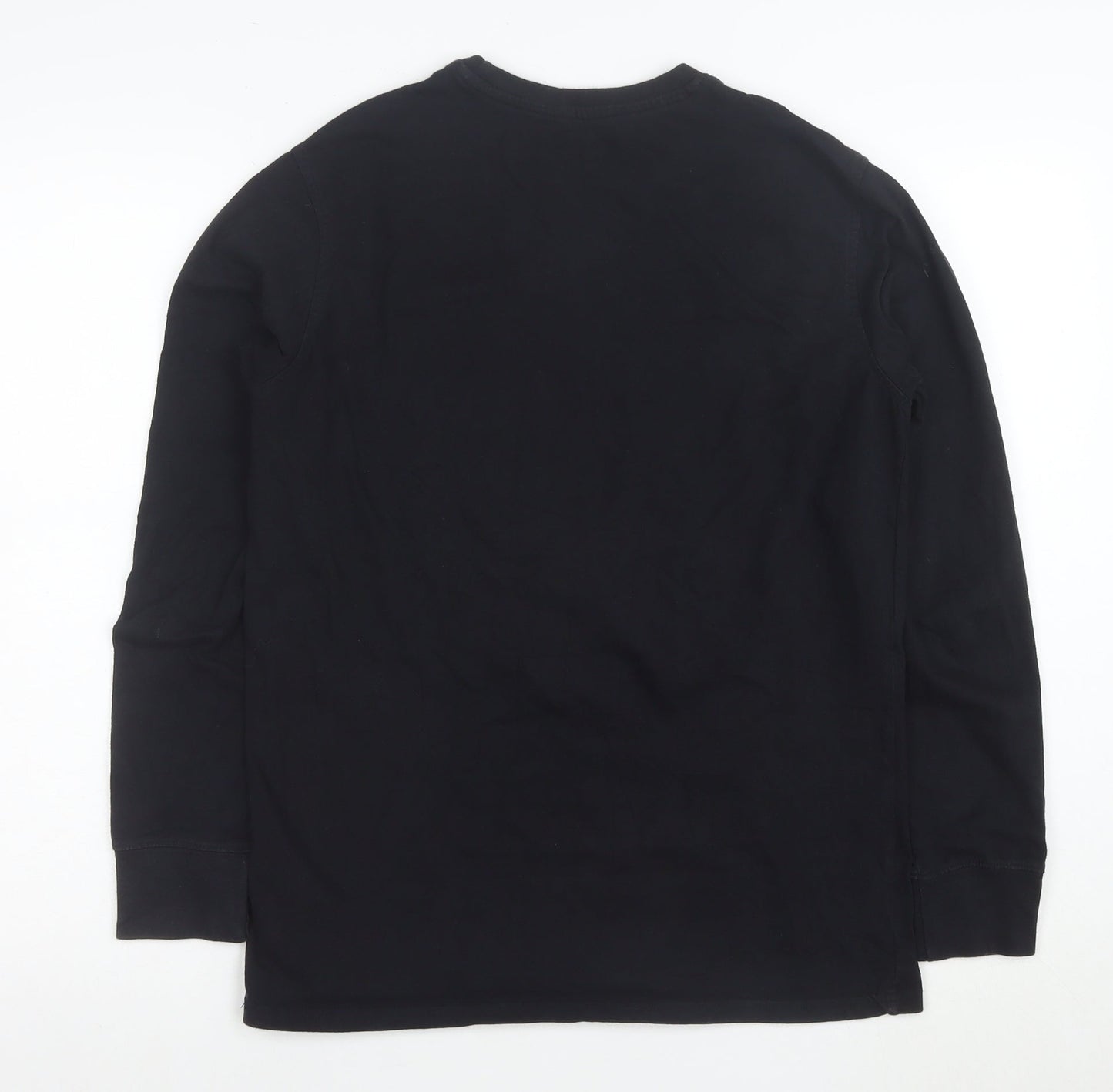 Champion Men's Black Long Sleeve Cotton Crew Neck T-Shirt Size S