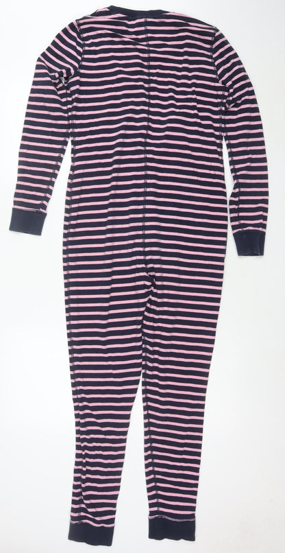Jack Wills Women’s Navy Pink Striped Cotton Jumpsuit UK 10
