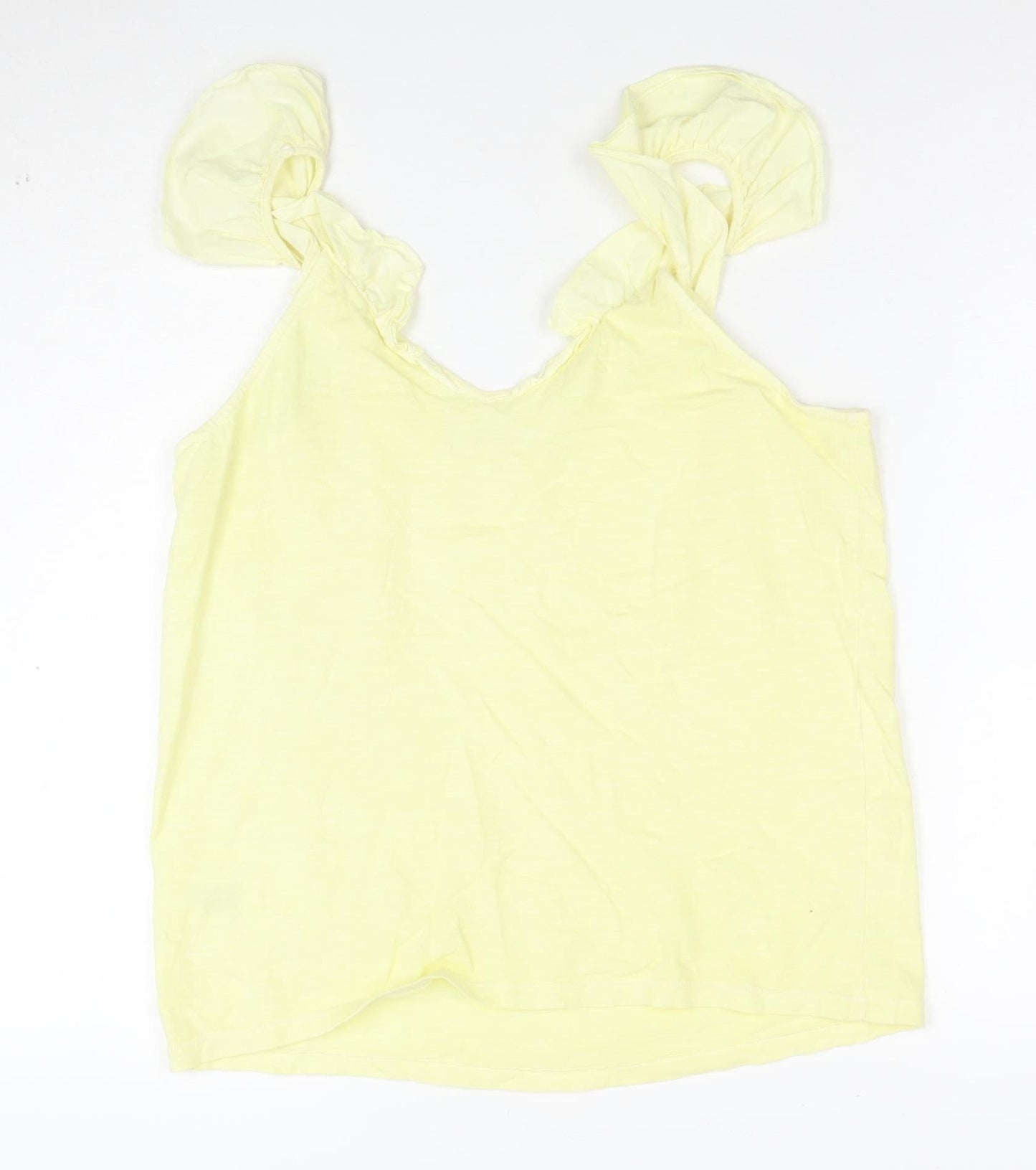 Hush Women's Yellow Cotton V-Neck Camisole Tank Top M