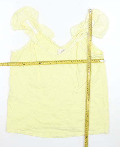 Hush Women's Yellow Cotton V-Neck Camisole Tank Top M