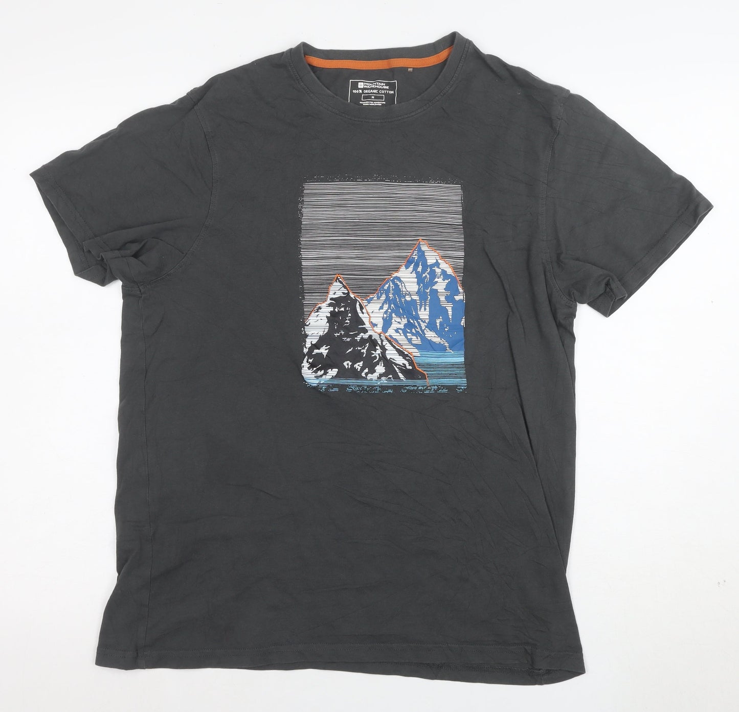 Mountain Warehouse Men’s Grey Cotton Mountain Graphic T-Shirt M