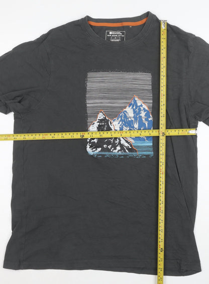 Mountain Warehouse Men’s Grey Cotton Mountain Graphic T-Shirt M