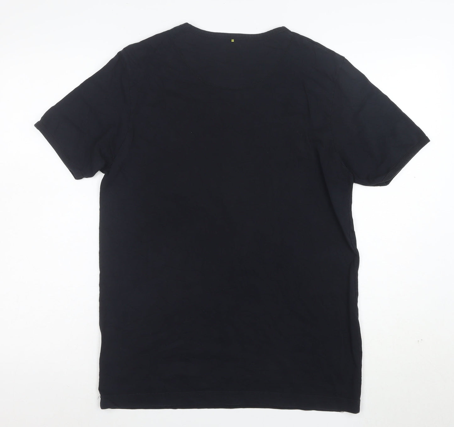 Pretty Green Men's Black Cotton Graphic Print T-Shirt M