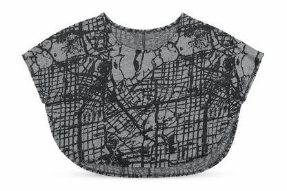 Izabel London Women’s Grey Abstract Short Sleeve Relaxed Fit T-Shirt Size 12